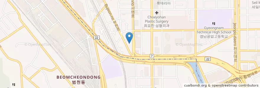Mapa de ubicacion de 인베스트상호저축은행 en كوريا الجنوبية, بسان, 부산진구.