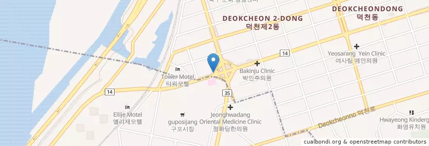Mapa de ubicacion de 부산솔로몬상호저축은행# en Zuid-Korea, Busan, 북구, 덕천동.