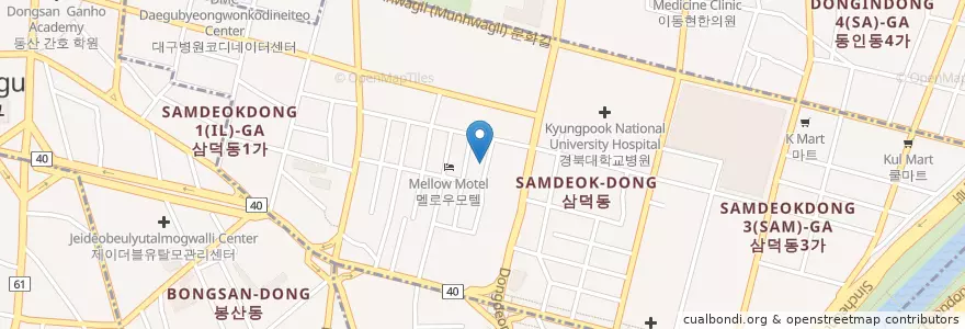 Mapa de ubicacion de 한국은행 en Corea Del Sud, Daegu, 중구.