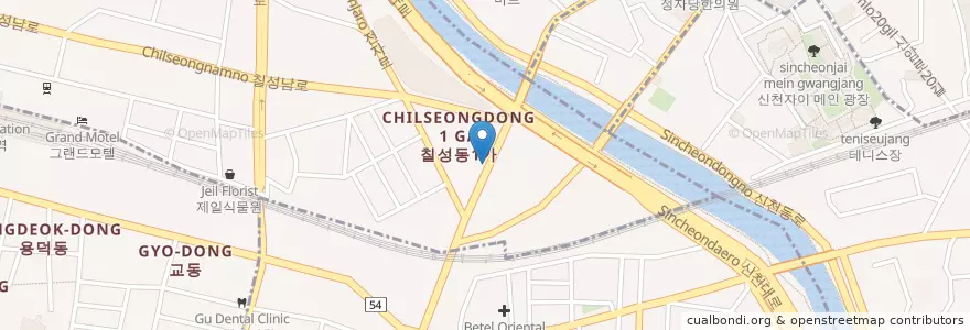 Mapa de ubicacion de Uri Bank en South Korea, Daegu, Buk-Gu, Chilseong-Dong.