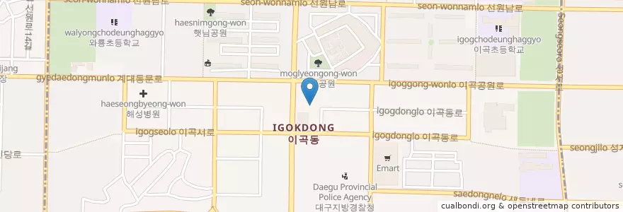 Mapa de ubicacion de Uri Bank en South Korea, Daegu, Dalseo-Gu, Igok-Dong.