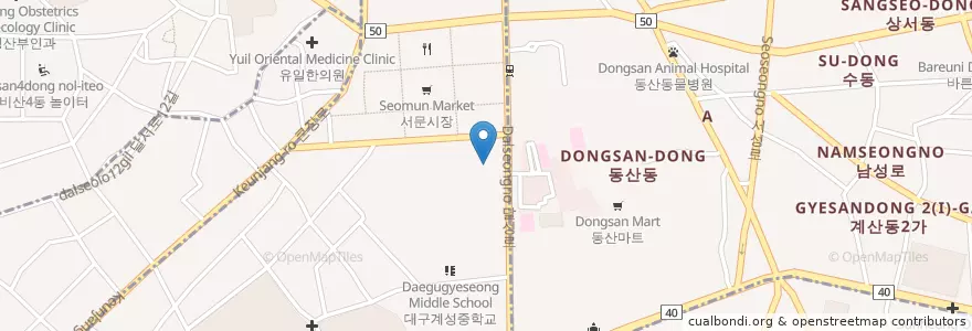 Mapa de ubicacion de 신한은행 en Südkorea, Daegu, Jung-Gu, Seongnae-Dong, Daesin-Dong.