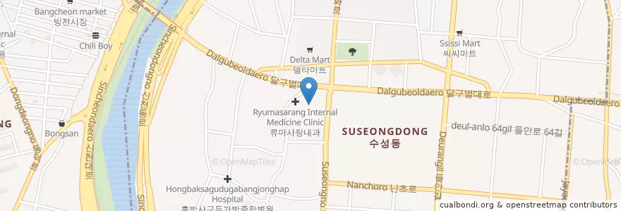 Mapa de ubicacion de 국민은행 en Südkorea, Daegu, 수성동.