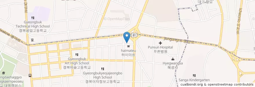 Mapa de ubicacion de Uri Bank en South Korea, Daegu, Nam-Gu.