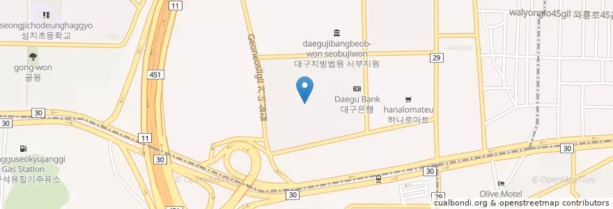 Mapa de ubicacion de 신한은행 en Corea Del Sur, Daegu, 달서구, 용산동.