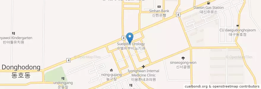 Mapa de ubicacion de 우리은행 en Corea Del Sud, Daegu, 동구, 안심동.