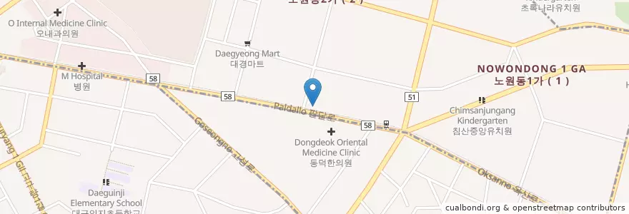 Mapa de ubicacion de SC제일은행 en Korea Selatan, Daegu, 북구, 노원동.