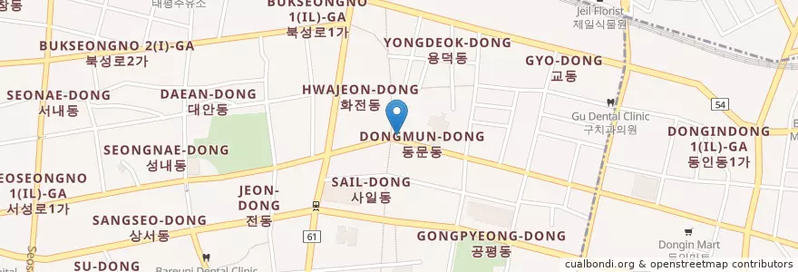 Mapa de ubicacion de SC제일은행 en 대한민국, 대구, 중구, 성내동.