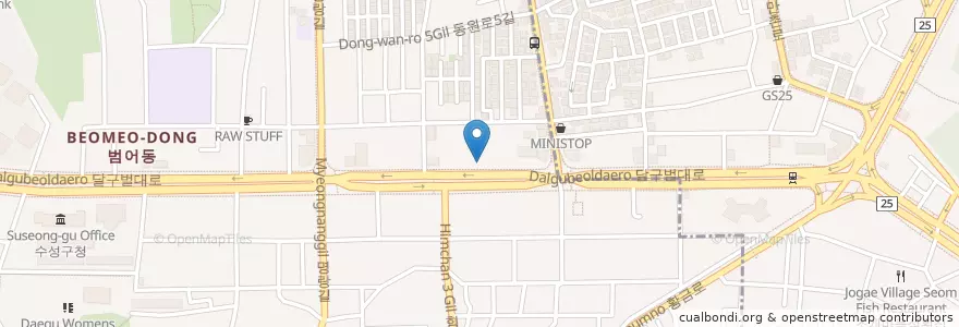 Mapa de ubicacion de SC제일은행 en Coreia Do Sul, Daegu, 수성구, 만촌동, 범어동.