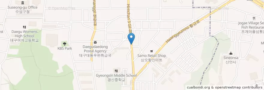 Mapa de ubicacion de SC제일은행 en Südkorea, Daegu, Suseong-Gu, 만촌동, 범어동.