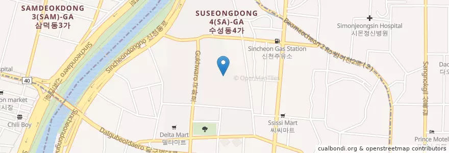 Mapa de ubicacion de 한국씨티은행 en Corea Del Sud, Daegu, 수성동.