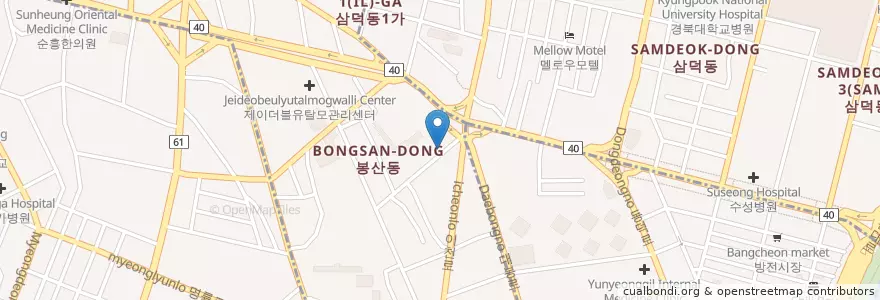 Mapa de ubicacion de 한국씨티은행 en Zuid-Korea, Daegu, 중구.