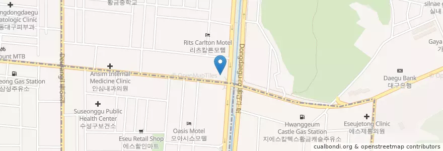 Mapa de ubicacion de 대구은행 en 대한민국, 대구, 수성구.