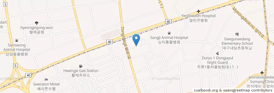 Mapa de ubicacion de 대구은행 en Corée Du Sud, Daegu, 달서구, 두류동.