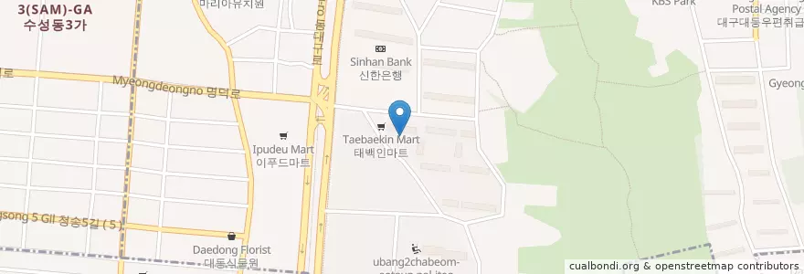 Mapa de ubicacion de 대구은행 en Zuid-Korea, Daegu, 수성구, 범어동.
