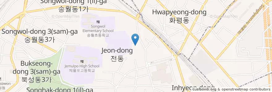Mapa de ubicacion de 한국은행 en 대한민국, 인천, 동구, 동인천동.
