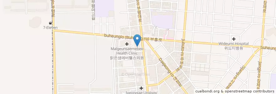 Mapa de ubicacion de 우리은행 en Corée Du Sud, Inchon, 부평구, 부평동.