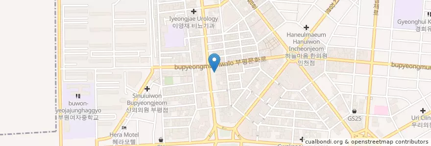 Mapa de ubicacion de 한국씨티은행 en 大韓民国, 仁川広域市, 富平区, 부평동.