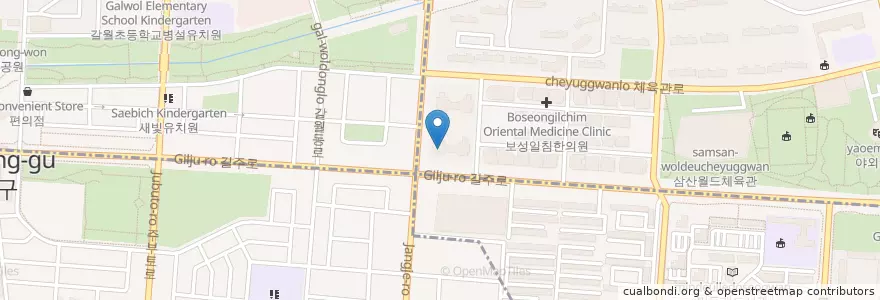 Mapa de ubicacion de 기업은행 en 대한민국, 인천, 부평구, 삼산동.