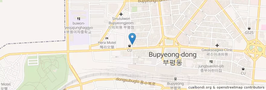 Mapa de ubicacion de 인천학점은행 en Coreia Do Sul, 인천, 부평구, 부평동.