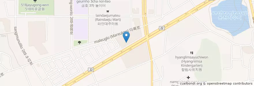 Mapa de ubicacion de 국민은행 en Zuid-Korea, Jeollanam-Do, Gwangju, 서구.