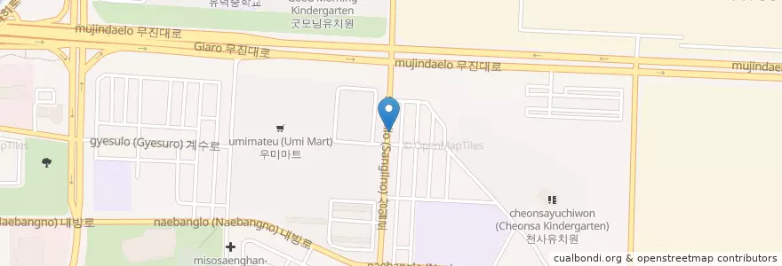 Mapa de ubicacion de KB국민은행 무진로지점 en Korea Selatan, Jeolla Selatan, Gwangju, 서구.