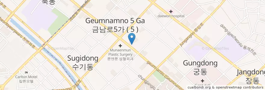 Mapa de ubicacion de 광주상호저축은행 en Республика Корея, Чолла-Намдо, Кванджу, 동구.