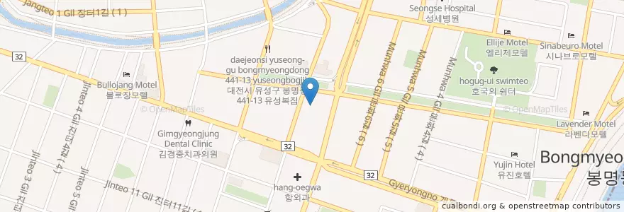 Mapa de ubicacion de 우리은행 en Corea Del Sur, Daejeon, 유성구, 온천동.