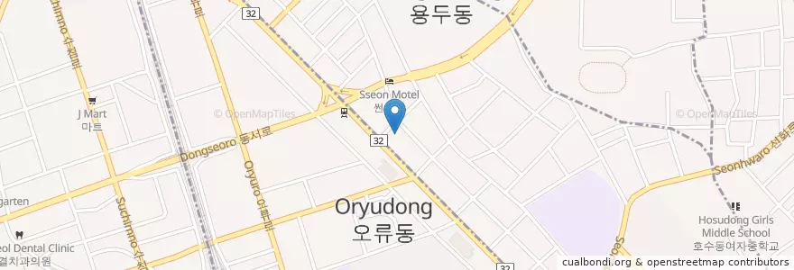 Mapa de ubicacion de 국민은행 en Korea Selatan, Daejeon, 중구, 용두동.