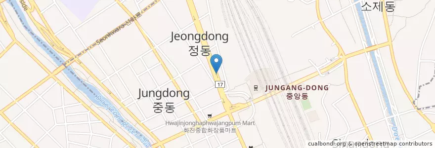 Mapa de ubicacion de 코리아취업정보은행 en Zuid-Korea, Daejeon, 동구, 중앙동.