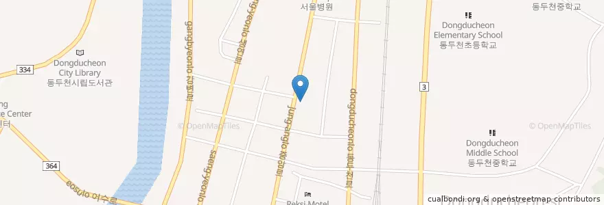 Mapa de ubicacion de 국민은행 en 韩国/南韓, 京畿道, 東豆川市.