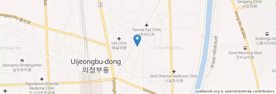 Mapa de ubicacion de 경기상호저축은행 en Güney Kore, 경기도, 의정부시.
