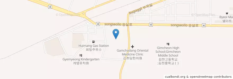 Mapa de ubicacion de 신한은행 en كوريا الجنوبية, 경상북도, 김천시.
