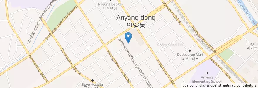 Mapa de ubicacion de 부림상호저축은행 en كوريا الجنوبية, 경기도, 안양시, 만안구.