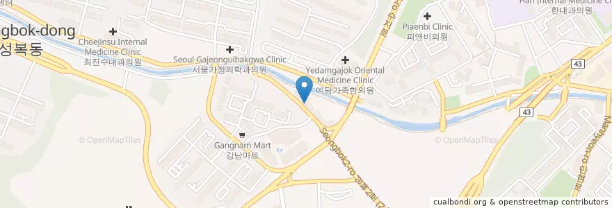 Mapa de ubicacion de 삼정상호저축은행 수지지점 en 대한민국, 경기도, 용인시, 수지구.