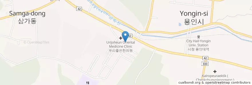 Mapa de ubicacion de 열쇠은행 en 대한민국, 경기도, 용인시, 처인구.