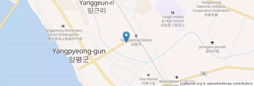 Mapa de ubicacion de 국민은행 양평점 en كوريا الجنوبية, 경기도, 양평군.