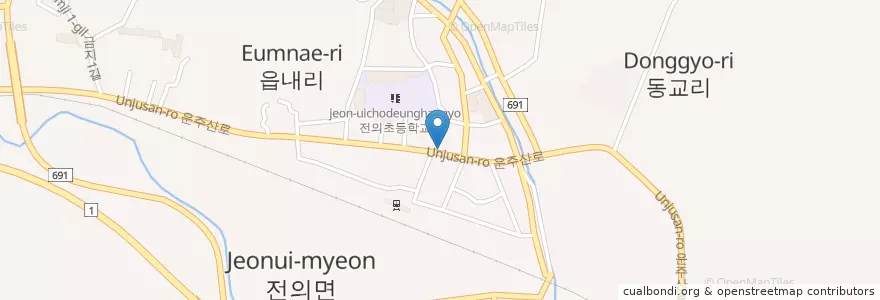 Mapa de ubicacion de 전의버스정류장 en 대한민국, 세종, 전의면.
