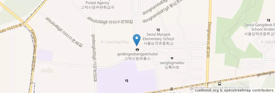 Mapa de ubicacion de 고덕1동 주민센터 en کره جنوبی, سئول, 강동구, 고덕동, 고덕1동.