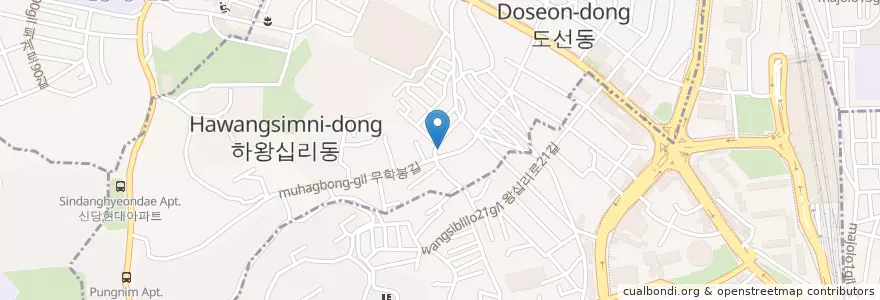 Mapa de ubicacion de 왕십리2동 주민센터 en 韩国/南韓, 首尔, 城東區, 왕십리2동.