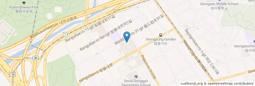 Mapa de ubicacion de 망원2동 주민센터 en کره جنوبی, سئول, 마포구, 망원2동.
