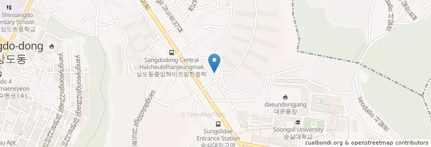 Mapa de ubicacion de Sangdo 1 Dong Community Service Center en South Korea, Seoul, Dongjak-Gu, Sangdo 1(Il)-Dong.