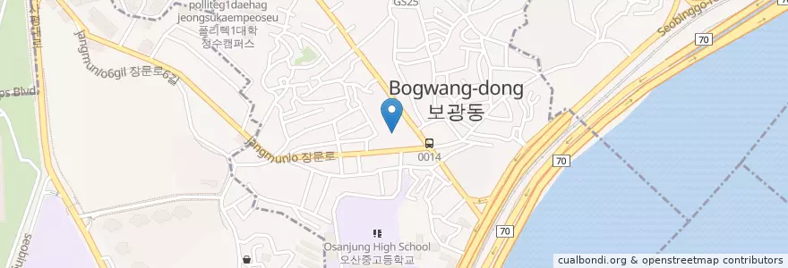 Mapa de ubicacion de 보광동 주민센터 en Südkorea, Seoul, 용산구, 보광동.