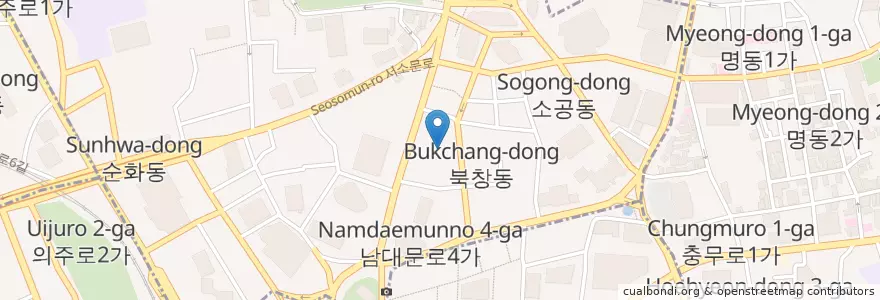 Mapa de ubicacion de 소공동 주민센터 en Республика Корея, Сеул, 소공동.