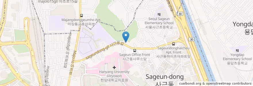 Mapa de ubicacion de 사근동 주민센터 en Corea Del Sur, Seúl, 성동구, 사근동.