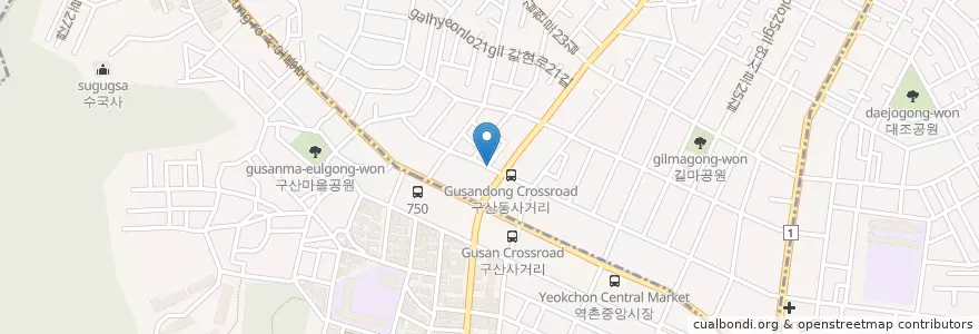 Mapa de ubicacion de 은평구 시설관리공단 en Республика Корея, Сеул, 은평구, 구산동, 갈현2동.