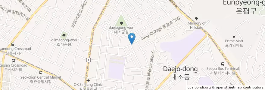Mapa de ubicacion de 대조동 주민센터 en Corea Del Sud, Seul, 은평구, 대조동.