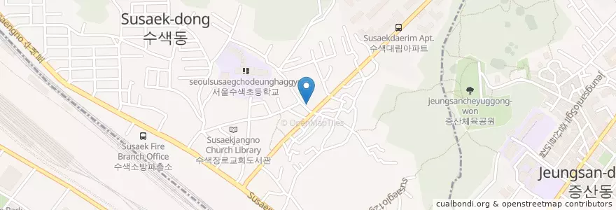Mapa de ubicacion de 수색동 주민센터 en Güney Kore, Seul, 은평구, 수색동.