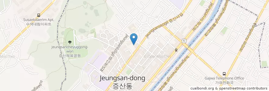 Mapa de ubicacion de 증산동 주민센터 en Korea Selatan, 서울, 은평구, 증산동.