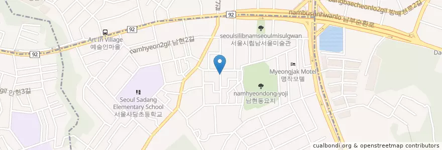 Mapa de ubicacion de 남현동 주민센터 en کره جنوبی, سئول, 남현동.